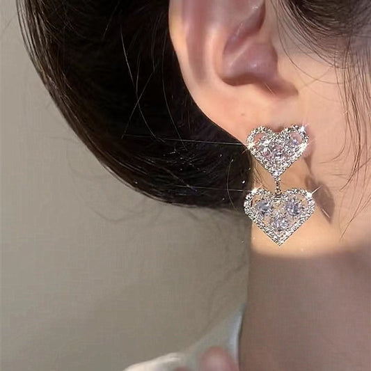 Flash diamond love earrings