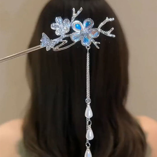 Blue flower hair accessories