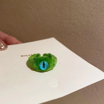 Colorful stuffed little monster ring