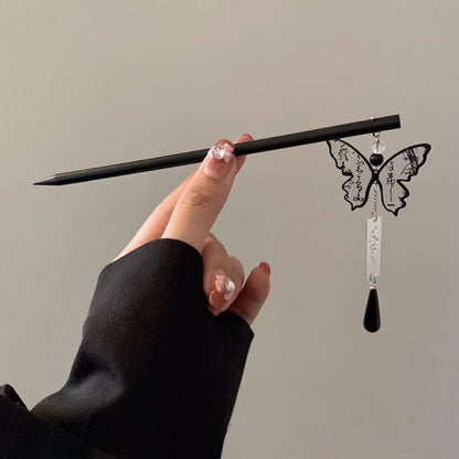 Black butterfly hairpin