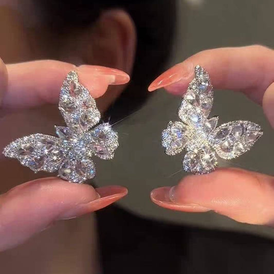 Zircon butterfly earrings