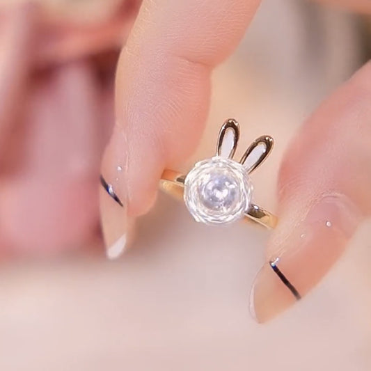 Gold rabbit ring