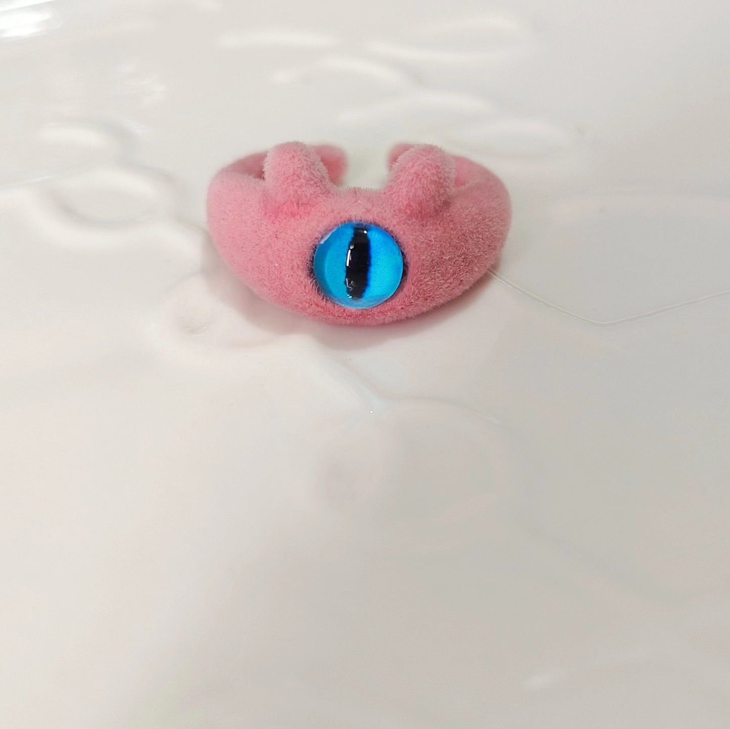 Colorful stuffed little monster ring