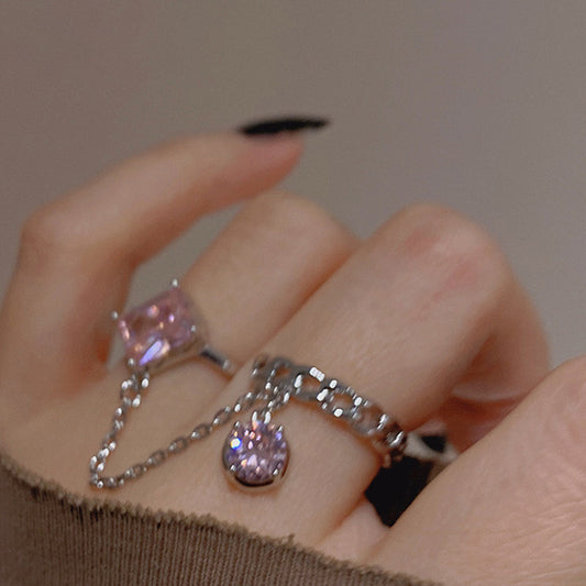 Pink zircon ring