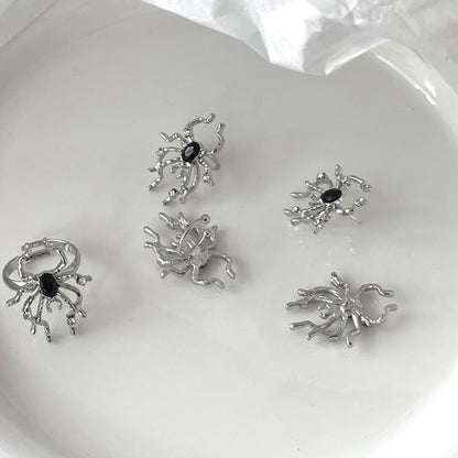 Black Gem Spider designs earrings and rings